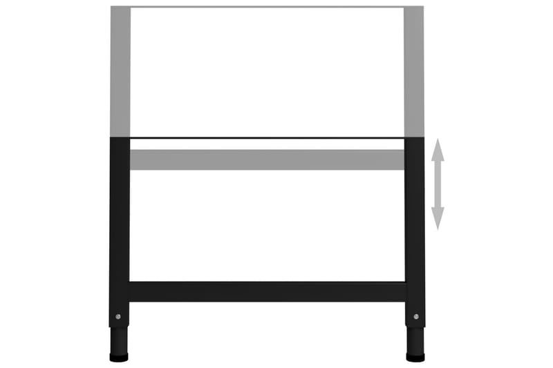 Justerbare arbeidsbenkerammer 2 stk metall 85x(69-95,5)cm - Svart - Hus & oppussing - Garasje & verksted - Garasjeinteriør & garasjeoppbevarin