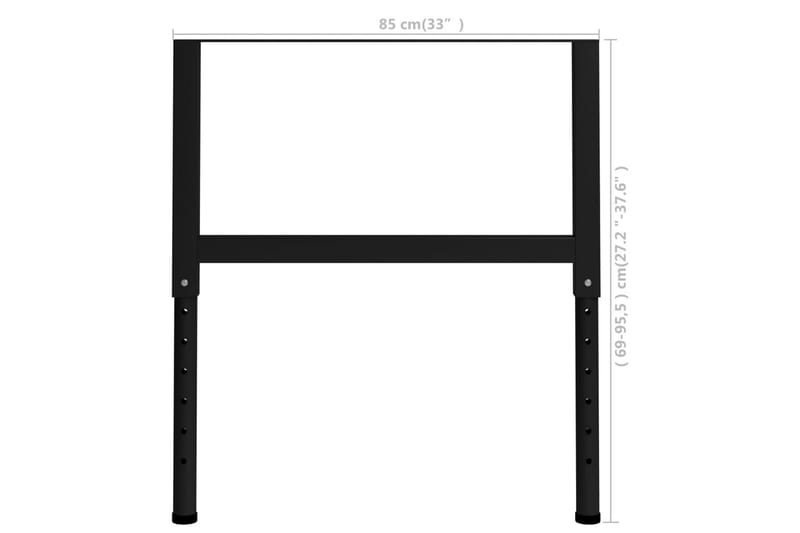 Justerbare arbeidsbenkerammer 2 stk metall 85x(69-95,5)cm - Svart - Hus & oppussing - Garasje & verksted - Garasjeinteriør & garasjeoppbevarin