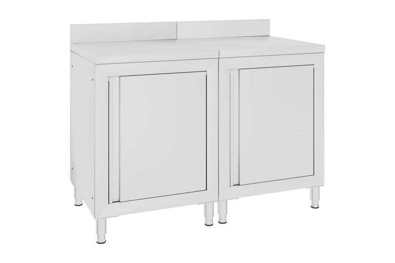 Kommersielt arbeidsbord med skap 120x60x96 cm rustfritt stål - Hus & oppussing - Garasje & verksted - Garasjeinteriør & garasjeoppbevarin