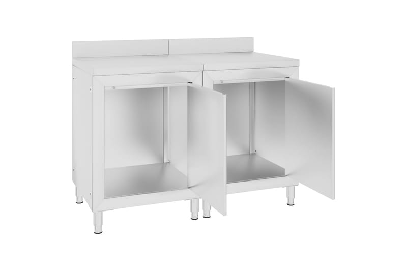 Kommersielt arbeidsbord med skap 120x60x96 cm rustfritt stål - Hus & oppussing - Garasje & verksted - Garasjeinteriør & garasjeoppbevarin