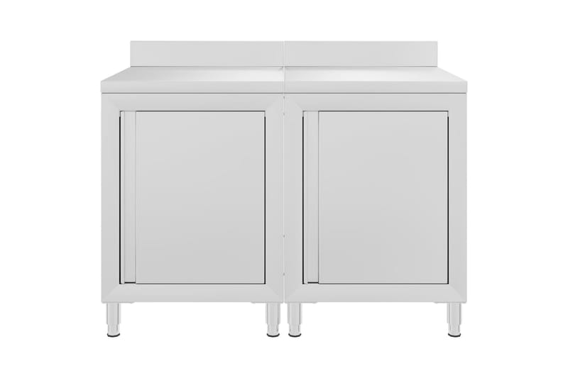 Kommersielt arbeidsbord med skap 120x60x96 cm rustfritt stål - Hus & oppussing - Garasje & verksted - Garasjeinteriør & garasjeoppbevarin
