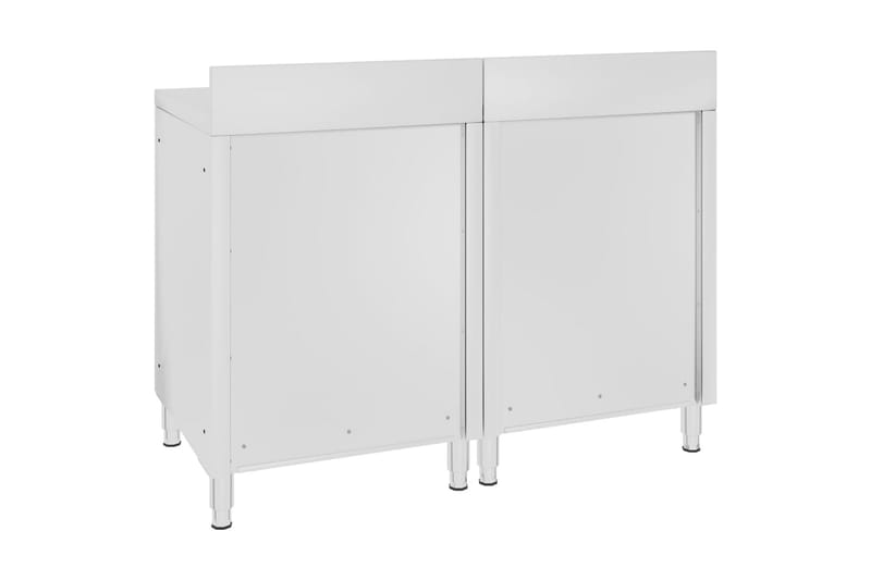 Kommersielt arbeidsbord med skap 120x60x96 cm rustfritt stål - Hus & oppussing - Garasje & verksted - Garasjeinteriør & garasjeoppbevarin