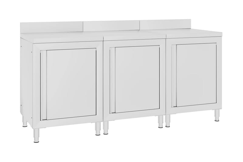 Kommersielt arbeidsbord med skap 180x60x96 cm rustfritt stål - Hus & oppussing - Garasje & verksted - Garasjeinteriør & garasjeoppbevarin