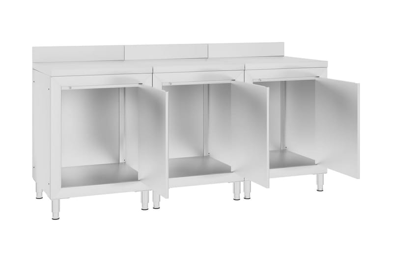 Kommersielt arbeidsbord med skap 180x60x96 cm rustfritt stål - Hus & oppussing - Garasje & verksted - Garasjeinteriør & garasjeoppbevarin