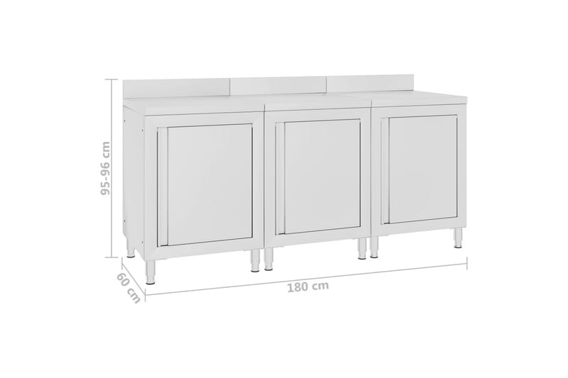 Kommersielt arbeidsbord med skap 180x60x96 cm rustfritt stål - Hus & oppussing - Garasje & verksted - Garasjeinteriør & garasjeoppbevarin