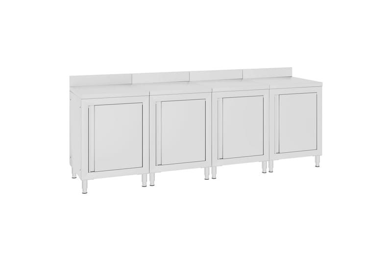 Kommersielt arbeidsbord med skap 240x60x96 cm rustfritt stål - Hus & oppussing - Garasje & verksted - Garasjeinteriør & garasjeoppbevarin