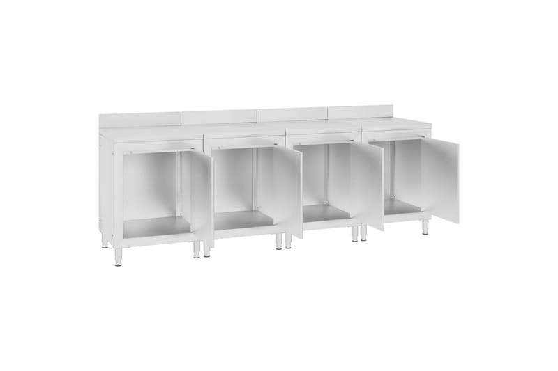 Kommersielt arbeidsbord med skap 240x60x96 cm rustfritt stål - Hus & oppussing - Garasje & verksted - Garasjeinteriør & garasjeoppbevarin