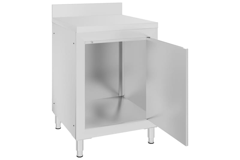 Kommersielt arbeidsbord med skap 60x60x96 cm rustfritt stål - Hus & oppussing - Garasje & verksted - Garasjeinteriør & garasjeoppbevarin