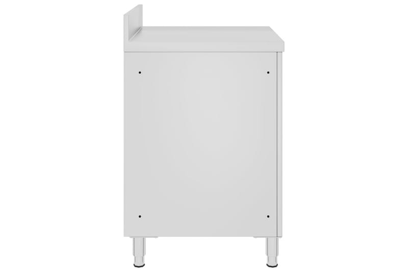 Kommersielt arbeidsbord med skap 60x60x96 cm rustfritt stål - Hus & oppussing - Garasje & verksted - Garasjeinteriør & garasjeoppbevarin