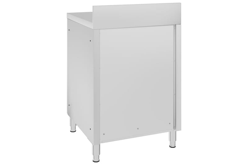 Kommersielt arbeidsbord med skap 60x60x96 cm rustfritt stål - Hus & oppussing - Garasje & verksted - Garasjeinteriør & garasjeoppbevarin
