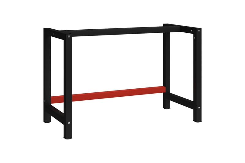 Ramme til arbeidsbenk 120x57x79 cm svart og rød - Svart - Hus & oppussing - Garasje & verksted - Garasjeinteriør & garasjeoppbevarin