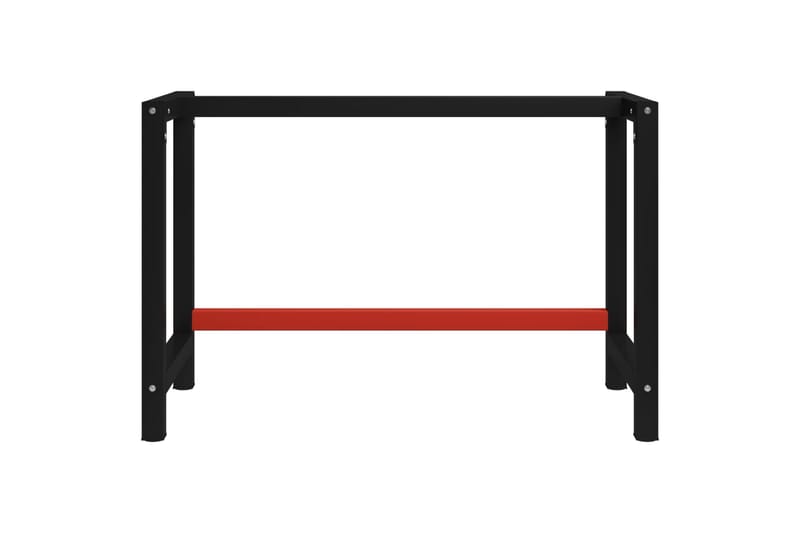 Ramme til arbeidsbenk 120x57x79 cm svart og rød - Svart - Hus & oppussing - Garasje & verksted - Garasjeinteriør & garasjeoppbevarin