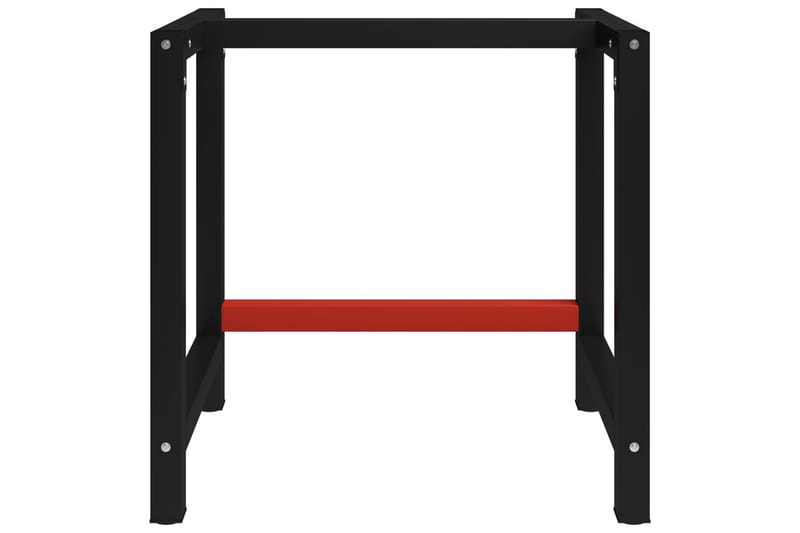 Ramme til arbeidsbenk 80x57x79 cm svart og rød - Svart - Hus & oppussing - Garasje & verksted - Garasjeinteriør & garasjeoppbevarin