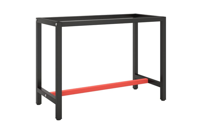 Ramme til arbeidsbenk matt svart og rød 110x50x79 cm metall - Svart - Hus & oppussing - Garasje & verksted - Garasjeinteriør & garasjeoppbevarin