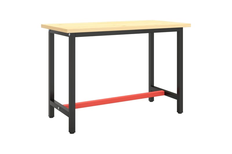 Ramme til arbeidsbenk matt svart og rød 110x50x79 cm metall - Svart - Hus & oppussing - Garasje & verksted - Garasjeinteriør & garasjeoppbevarin