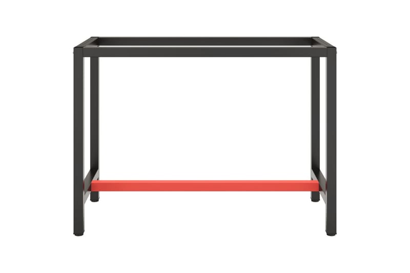 Ramme til arbeidsbenk matt svart og rød 110x50x79 cm metall - Svart - Hus & oppussing - Garasje & verksted - Garasjeinteriør & garasjeoppbevarin