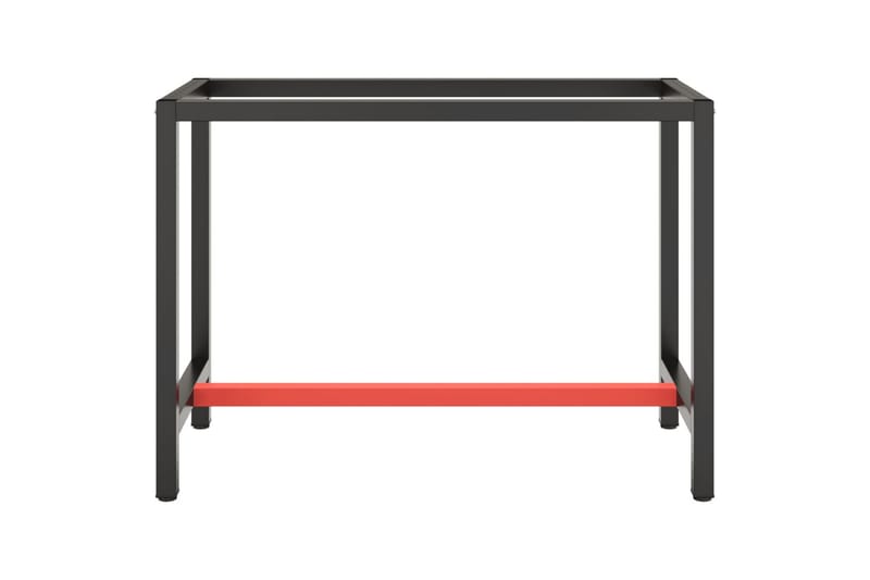 Ramme til arbeidsbenk matt svart og rød 110x50x79 cm metall - Svart - Garasjeinteriør & garasjeoppbevarin - Arbeidsbenk