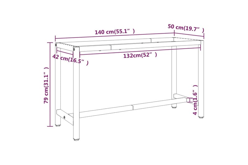 Ramme til arbeidsbenk matt svart og rød 140x50x79 cm metall - Svart - Hus & oppussing - Garasje & verksted - Garasjeinteriør & garasjeoppbevarin