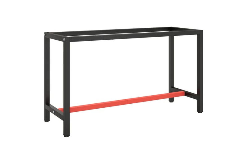 Ramme til arbeidsbenk matt svart og rød 140x50x79 cm metall - Svart - Hus & oppussing - Garasje & verksted - Garasjeinteriør & garasjeoppbevarin