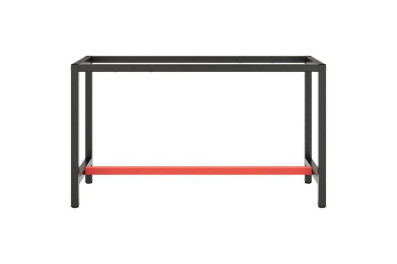 Ramme til arbeidsbenk matt svart og rød 140x50x79 cm metall - Svart - Hus & oppussing - Garasje & verksted - Garasjeinteriør & garasjeoppbevarin