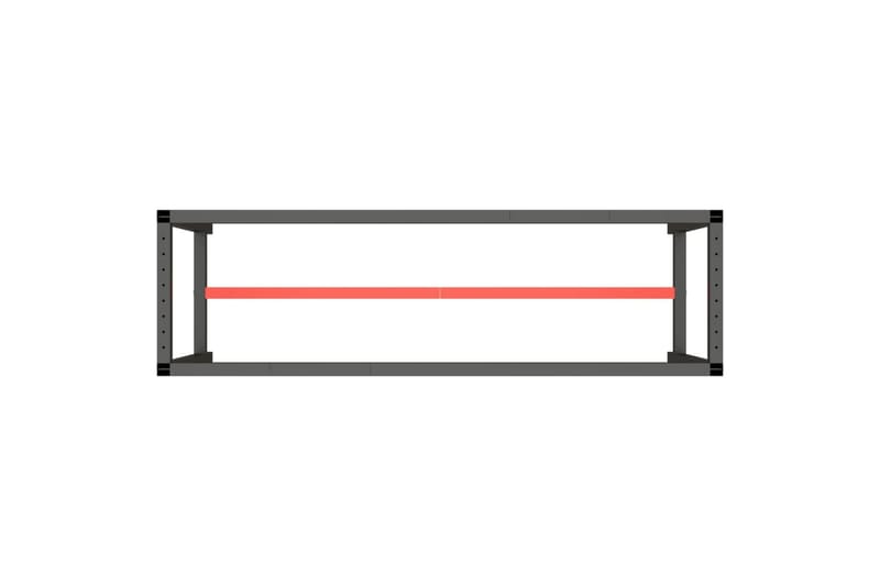 Ramme til arbeidsbenk matt svart og rød 170x50x79 cm metall - Svart - Hus & oppussing - Garasje & verksted - Garasjeinteriør & garasjeoppbevarin