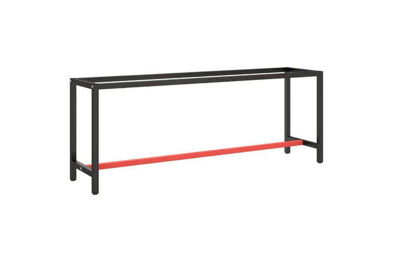 Ramme til arbeidsbenk matt svart og rød 210x50x79 cm metall - Svart - Hus & oppussing - Garasje & verksted - Garasjeinteriør & garasjeoppbevarin