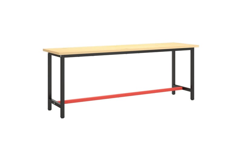 Ramme til arbeidsbenk matt svart og rød 210x50x79 cm metall - Svart - Hus & oppussing - Garasje & verksted - Garasjeinteriør & garasjeoppbevarin