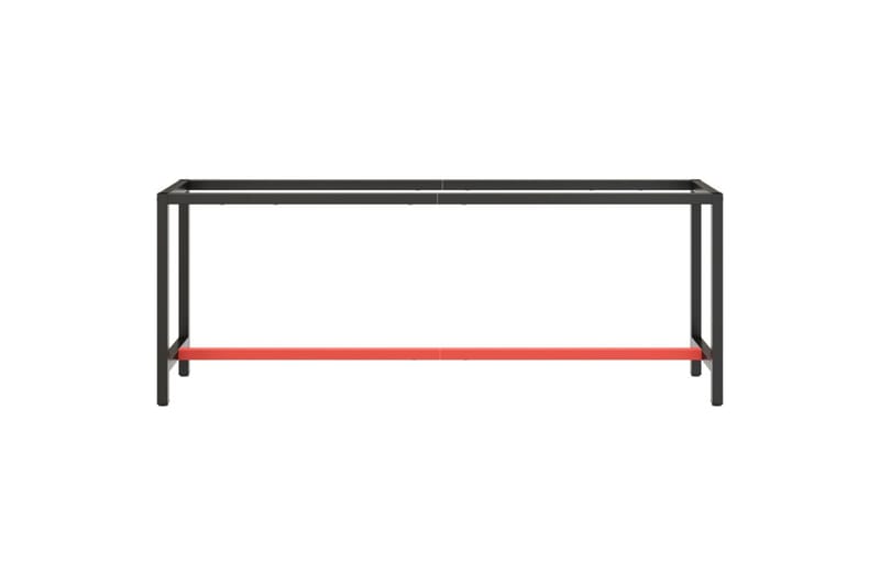Ramme til arbeidsbenk matt svart og rød 210x50x79 cm metall - Svart - Hus & oppussing - Garasje & verksted - Garasjeinteriør & garasjeoppbevarin