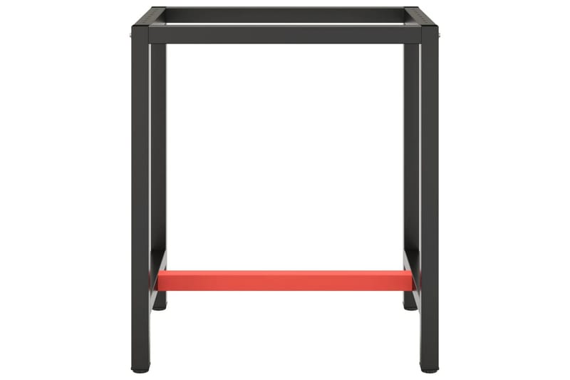 Ramme til arbeidsbenk matt svart og rød 70x50x79 cm metall - Svart - Hus & oppussing - Garasje & verksted - Garasjeinteriør & garasjeoppbevarin
