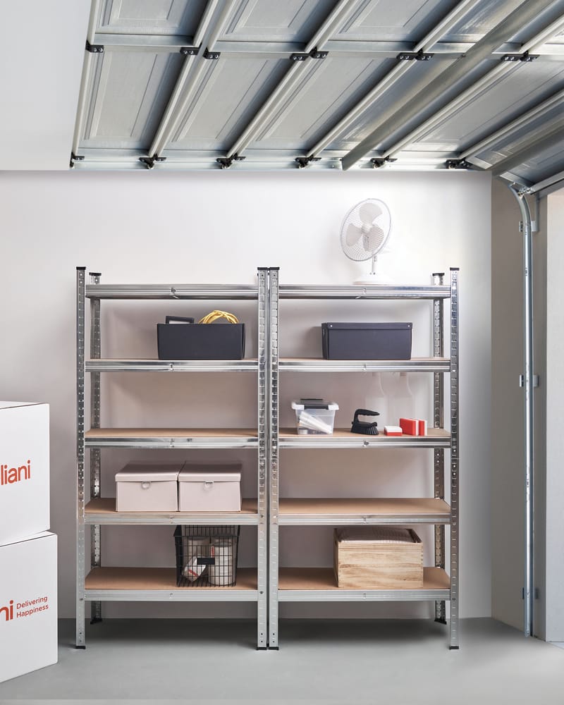 Sett med 2 garasjehyller Xitta 75 cm - Sølv/brun - Hagemøbler - Øvrig utendørs - Tilbehør utendørs - Hyller utendørs