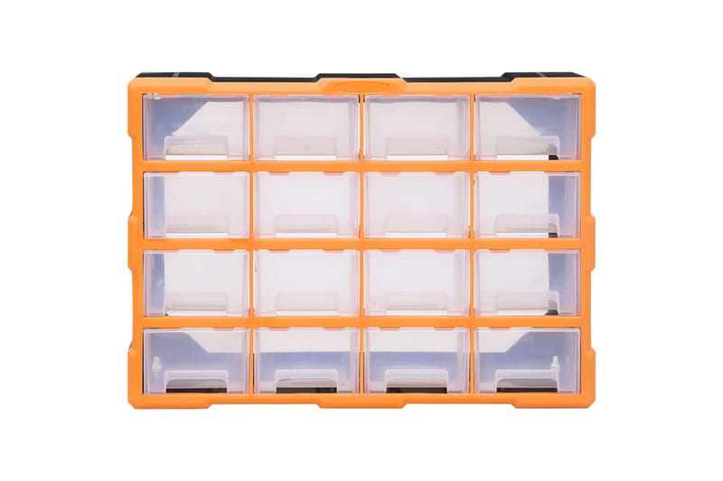 Sortimentskap med 16 mellomstore skuffer 52x16x37 cm - Oransj - Hus & oppussing - Garasje & verksted - Garasjeinteriør & garasjeoppbevarin