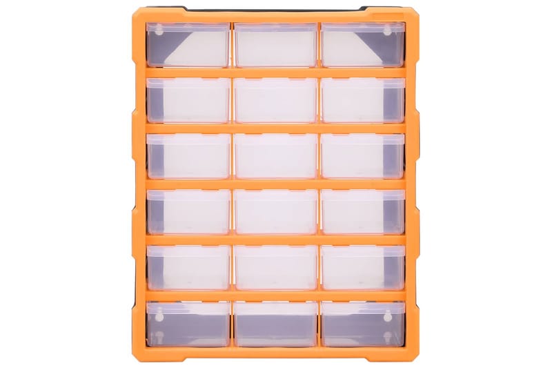 Sortimentskap med 18 skuffer 38x16x47 cm - Oransj - Hus & oppussing - Garasje & verksted - Garasjeinteriør & garasjeoppbevarin