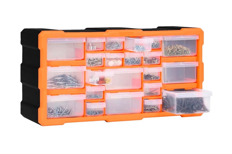 Sortimentskap med 22 skuffer 49x16x25,5 cm - Oransj - Hus & oppussing - Garasje & verksted - Garasjeinteriør & garasjeoppbevarin