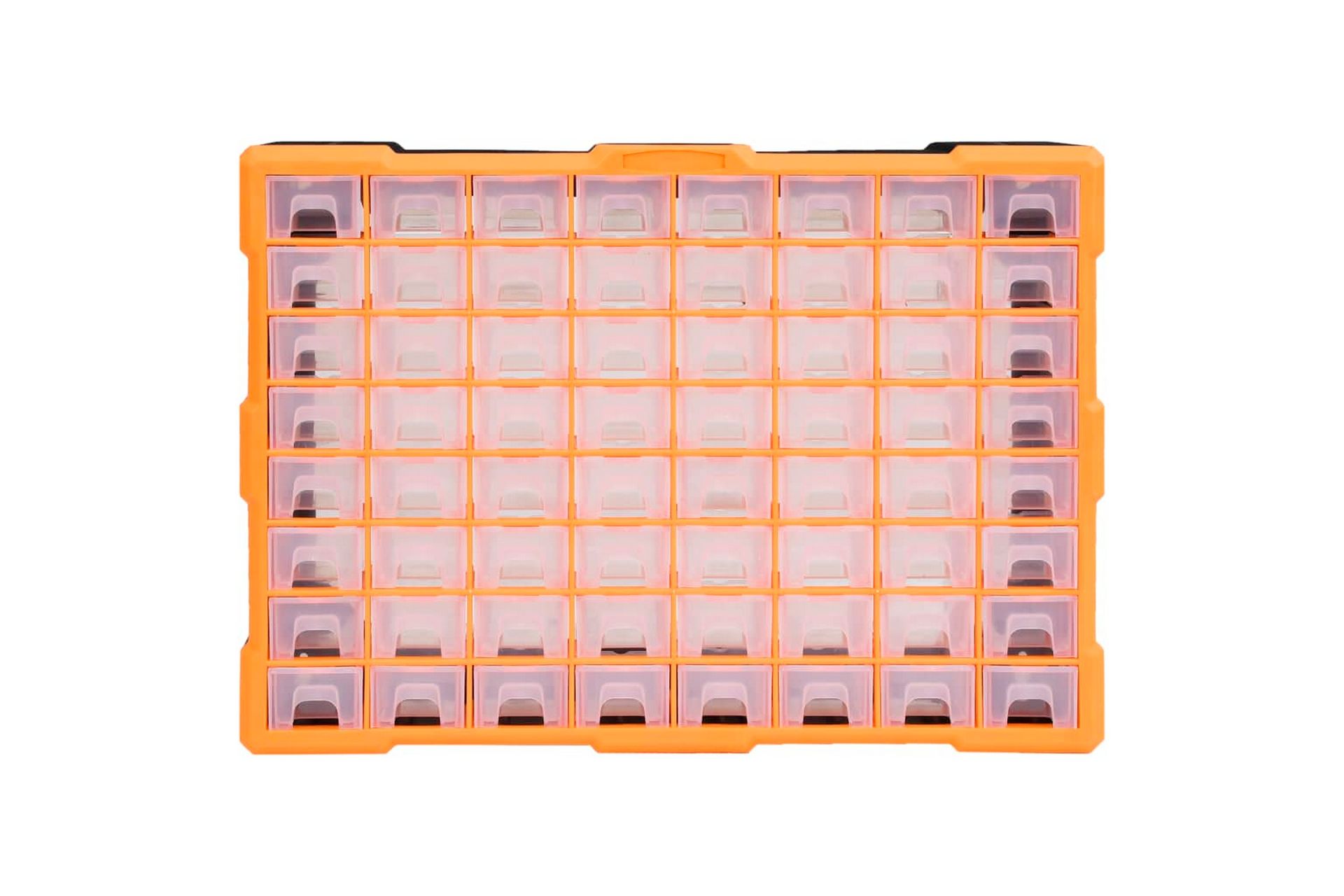 Sortimentskap med 64 skuffer 52x16x37,5 cm - Oransj - Hus & oppussing - Garasje & verksted - Garasjeinteriør & garasjeoppbevarin