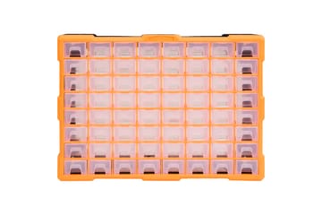 Sortimentskap med 64 skuffer 52x16x37,5 cm - Oransj - Hus & oppussing - Garasje & verksted - Garasjeinteriør & garasjeoppbevarin