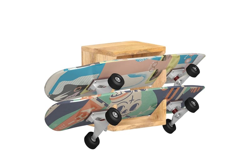 Veggmontert skateboardstativ 25x20x30 cm heltre mango - Garasjeinteriør & garasjeoppbevarin - Veggsystem garasjeoppbevaring