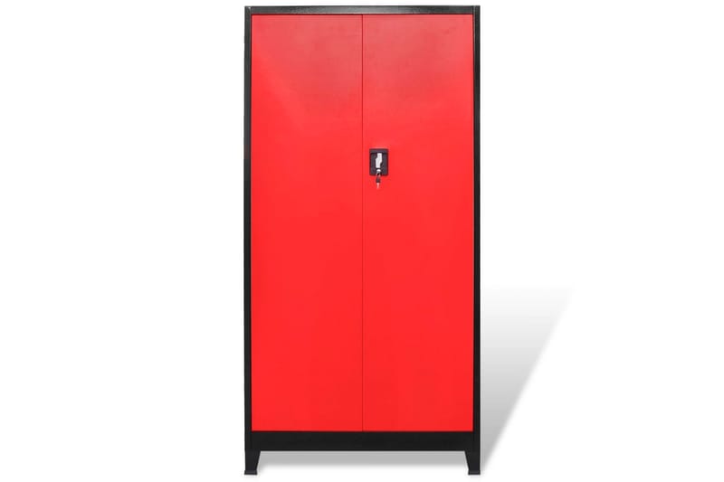 Verktøyskap med 2 dører stål 90x40x180 cm svart og rød - Hus & oppussing - Garasje & verksted - Garasjeinteriør & garasjeoppbevarin - Redskapsholder