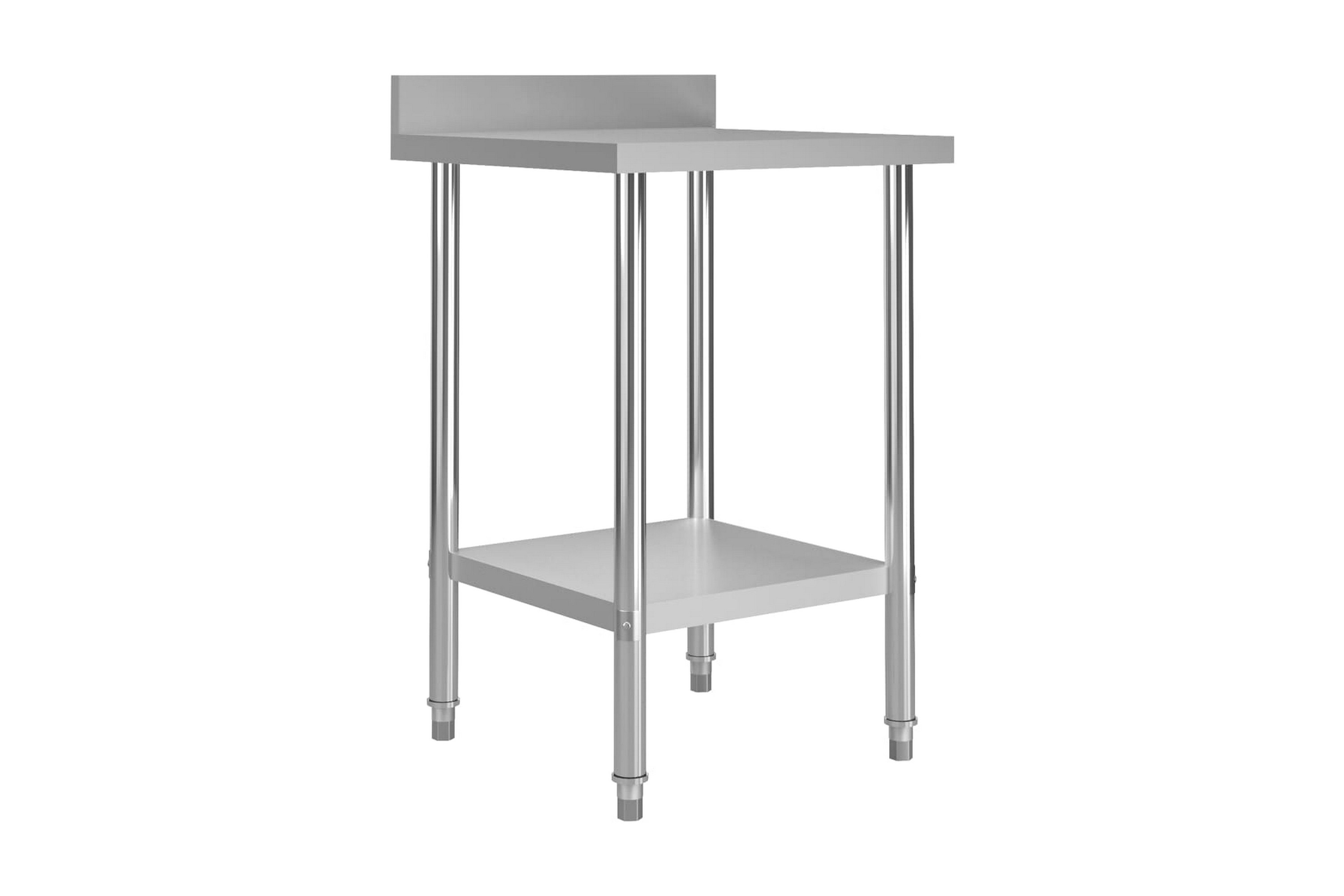Arbeidsbord for kjøkken m. bakplater 60x60x93 rustfritt stål -