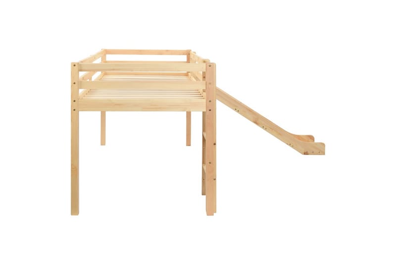 Barneseng med sklie og stige furu 97x208 cm - Brun - Hus & oppussing - Innsynsbeskyttelse & innhegning - Gjerde