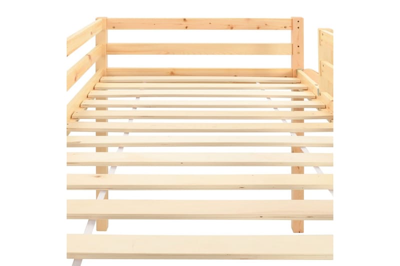 Barneseng med sklie og stige furu 97x208 cm - Brun - Hus & oppussing - Innsynsbeskyttelse & innhegning - Gjerde