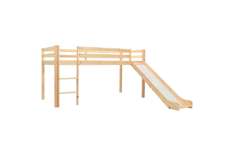 Barneseng med sklie og stige furu 97x208 cm - Brun - Hus & oppussing - Innsynsbeskyttelse & innhegning - Gjerde