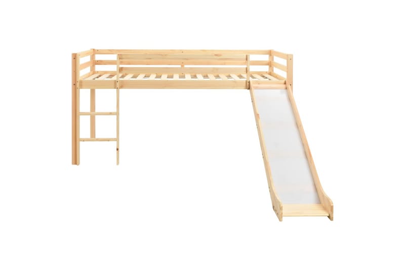 Barneseng med sklie og stige furu 97x208 cm - Brun - Hus & oppussing - Innsynsbeskyttelse & innhegning - Gjerde