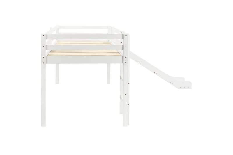 Barneseng med sklie og stige furu 97x208 cm - Hvit - Hus & oppussing - Innsynsbeskyttelse & innhegning - Gjerde