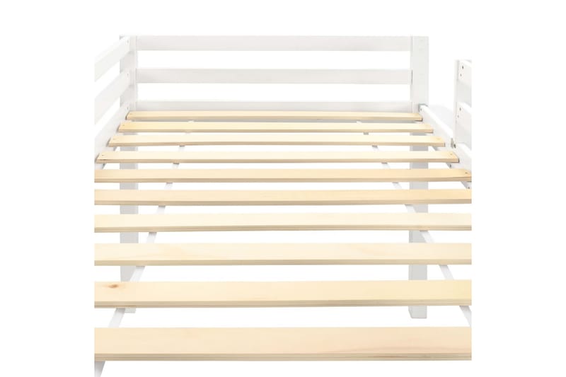 Barneseng med sklie og stige furu 97x208 cm - Hvit - Hus & oppussing - Innsynsbeskyttelse & innhegning - Gjerde