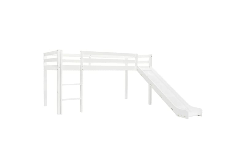 Barneseng med sklie og stige furu 97x208 cm - Hvit - Hus & oppussing - Innsynsbeskyttelse & innhegning - Gjerde