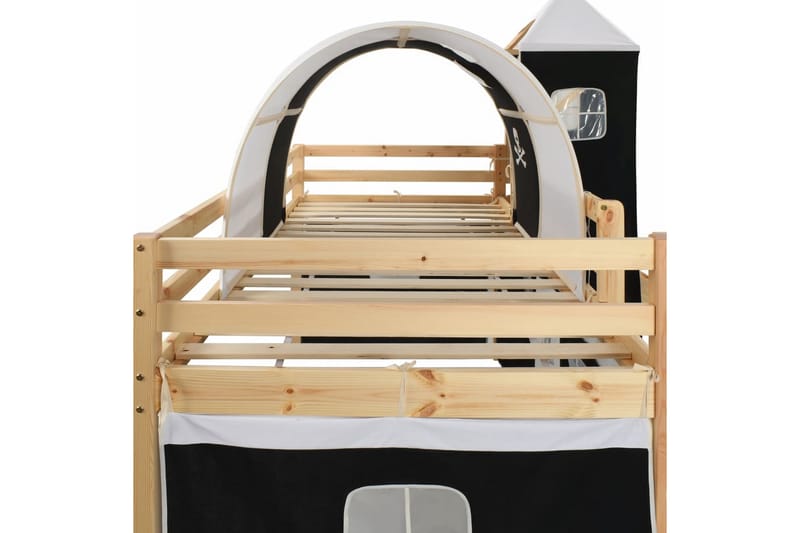 Barneseng med sklie og stige furu 97x208 cm - Svart - Hus & oppussing - Innsynsbeskyttelse & innhegning - Gjerde