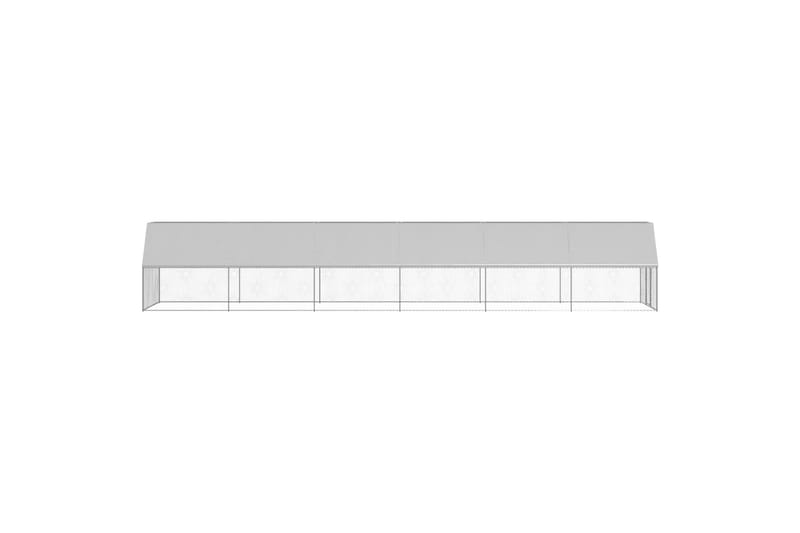 Utend�ørs hønsehus 2x12x2 m galvanisert stål - Silver - Sport & fritid - Til dyrene - Fugl - Hønsehus