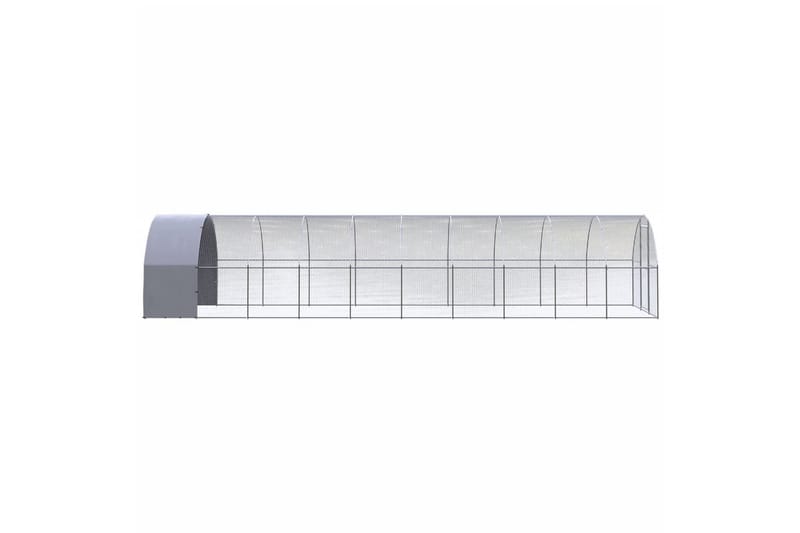 Utend�ørs hønsehus 3x10x2 m galvanisert stål - Silver - Sport & fritid - Til dyrene - Fugl - Hønsehus