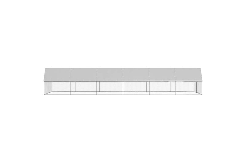 Utend�ørs hønsehus 3x12x2 m galvanisert stål - Silver - Sport & fritid - Til dyrene - Fugl - Hønsehus