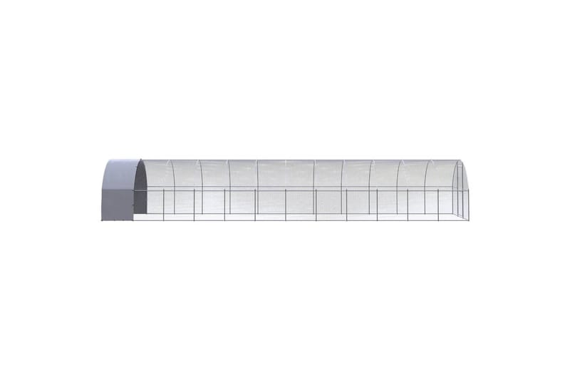 Utend�ørs hønsehus 3x12x2 m galvanisert stål - Silver - Sport & fritid - Til dyrene - Fugl - Hønsehus